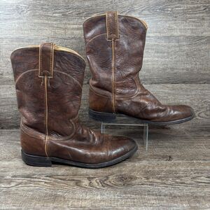 Justin Roper Boots Men's 9B Brown Leather Western Cowboy Bay Apache 3163